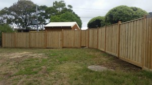 Paling Fence with Exposed Cypress Posts