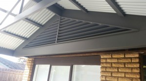 Timber louvres to gable end