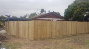 Paling Fence with exposed Cypress posts
